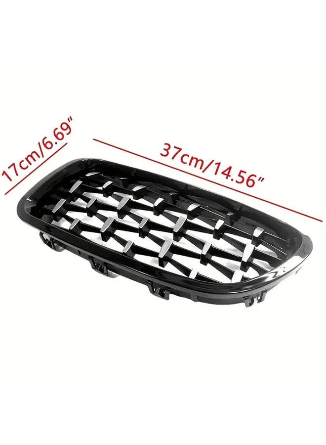 BMW 5 Series Front Kidney Grille Diamond Mesh Inserts In Silvery And Black - Image 5